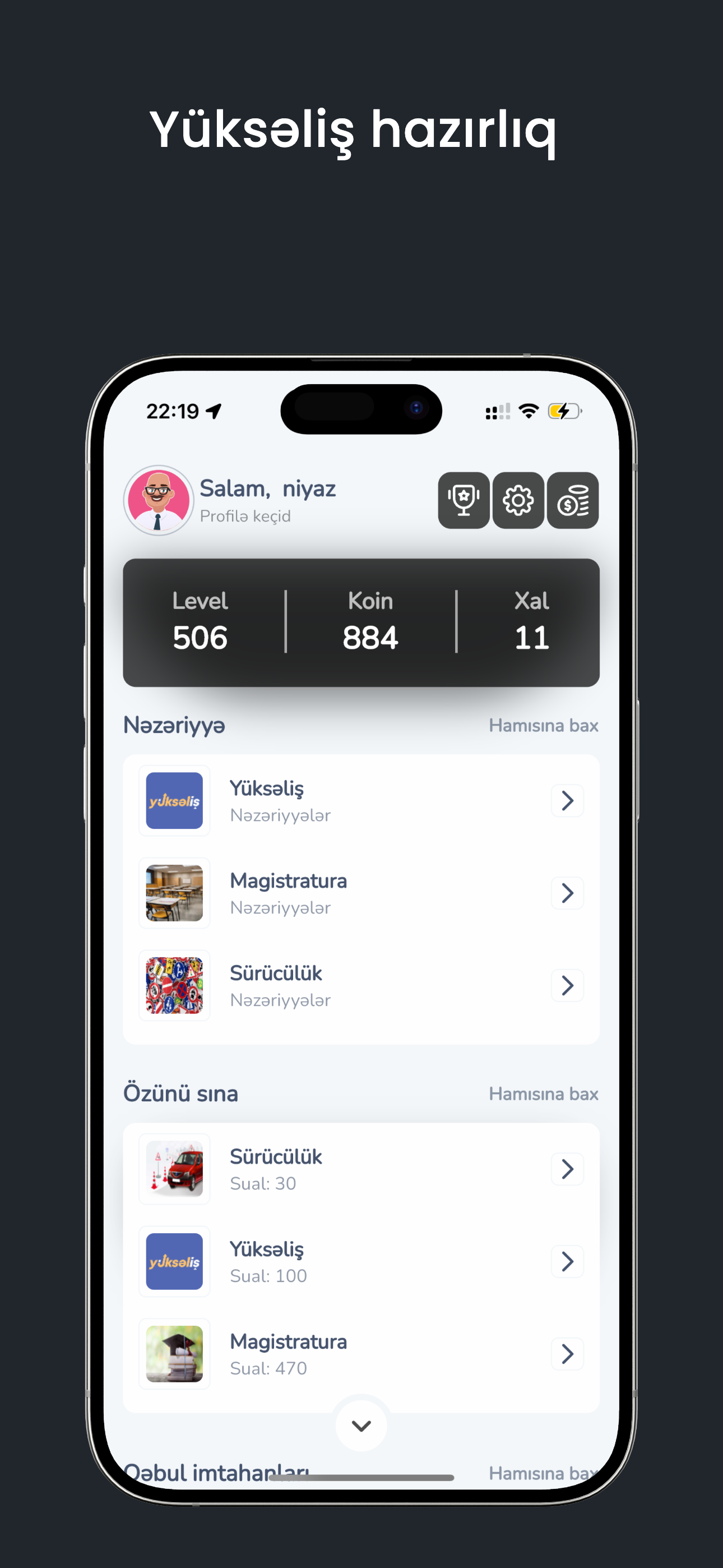 İmtahanlar App ekran görüntüsü
