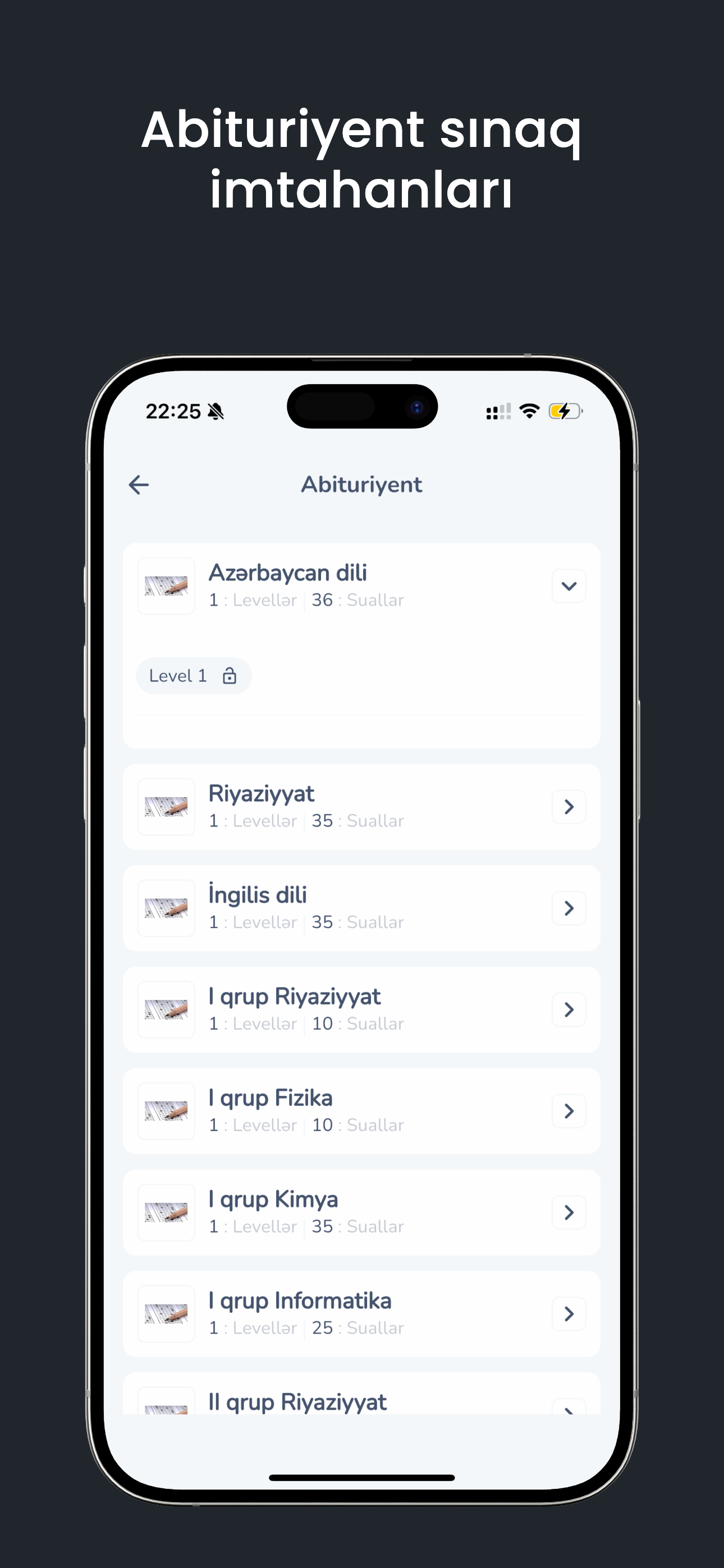 İmtahanlar App ekran görüntüsü