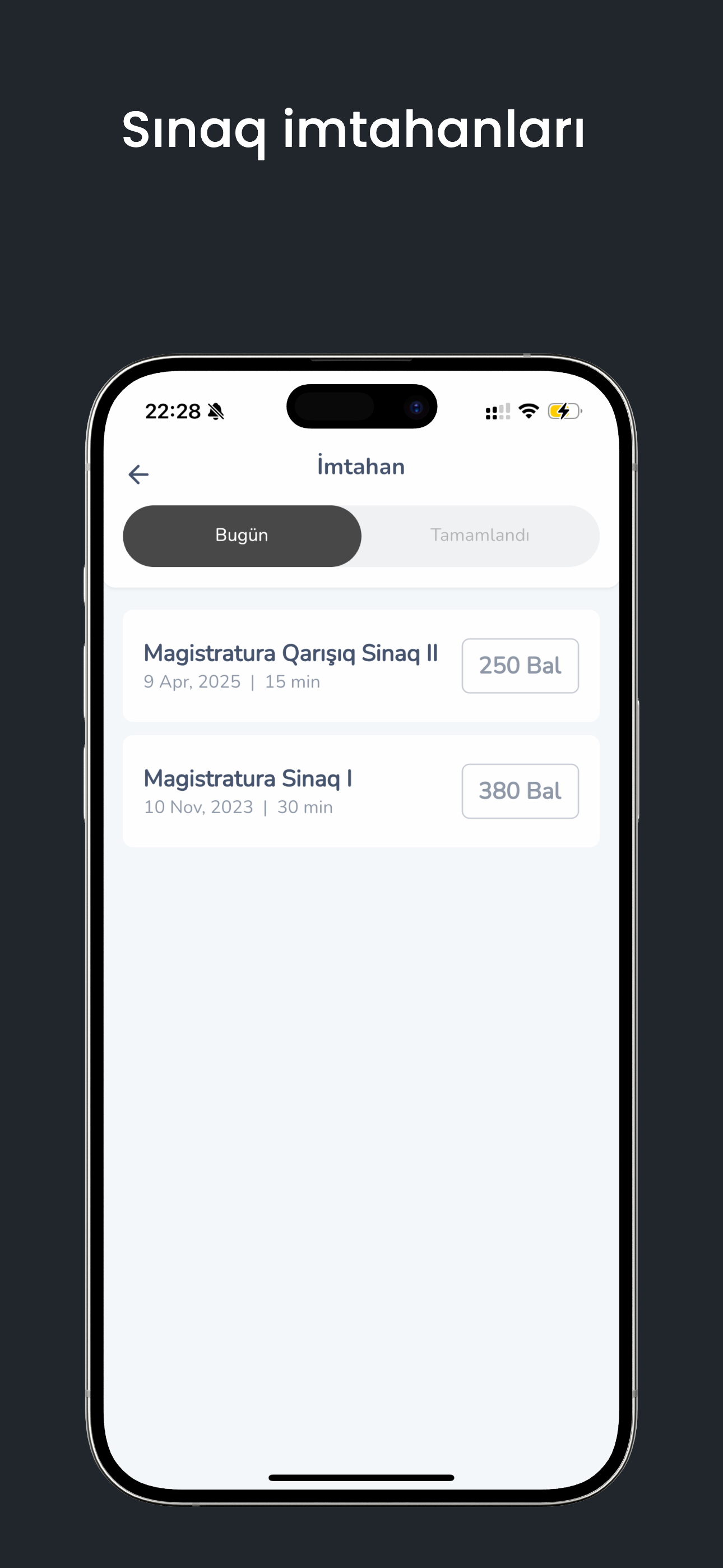 İmtahanlar App ekran görüntüsü